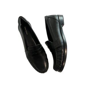 Reformation Black Leather Penny Loafers